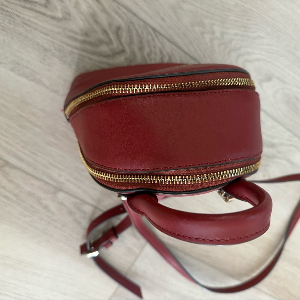 DKNY Burgundy Leather Backpack - Picture 4 of 5
